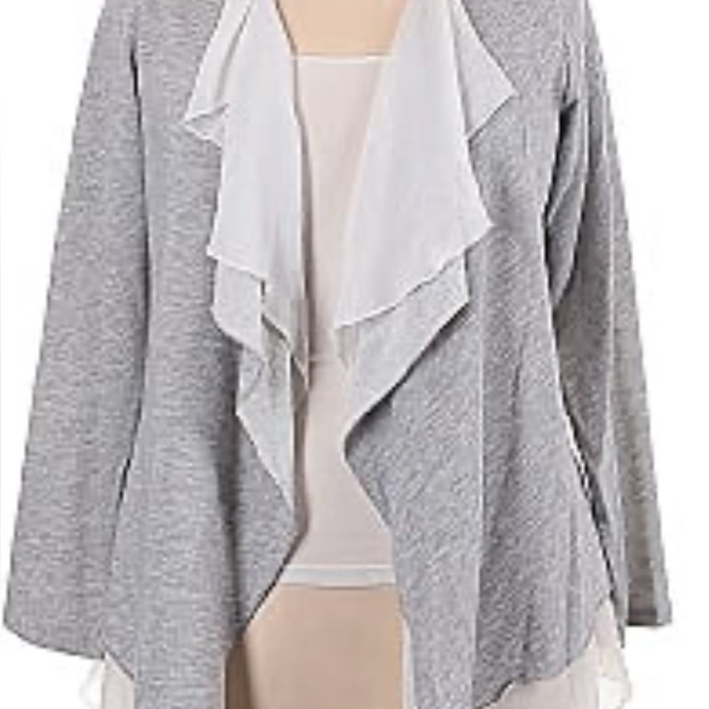 Pebble and Stone gray open cardigan size small.